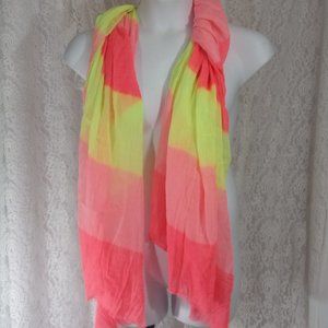 Oversized Scarf Wrap Cover-up Neon Orange Yellow Pink NWOT
